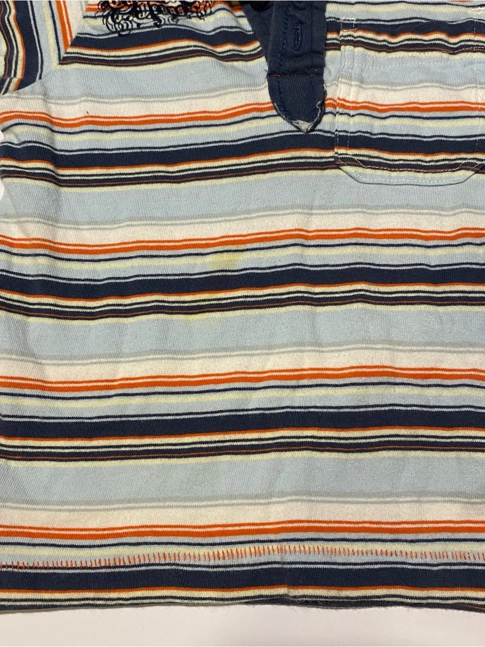 Striped (Calvin Klein Jeans) Polo Shirt - Navy & Light Blue - Kids 18M